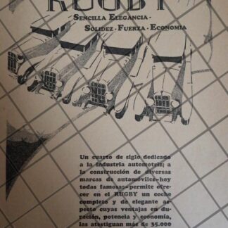 CARTEL ANTIGUO ORIGINAL AUTOS RUGBY ROADSTER 1927 -1093