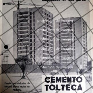 AFICHE RETRO CEMENTOS TOLTECA CONSTRUYE COL. PALMAS CORINTO 1969