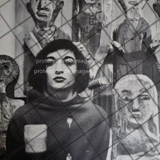 AFICHE ANTIGUO 1959 LA ESCULTORA MARISOL ESCOBAR