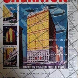 CARTEL PUBLICITARIO RETRO HOTEL SHERATON 1959 /963