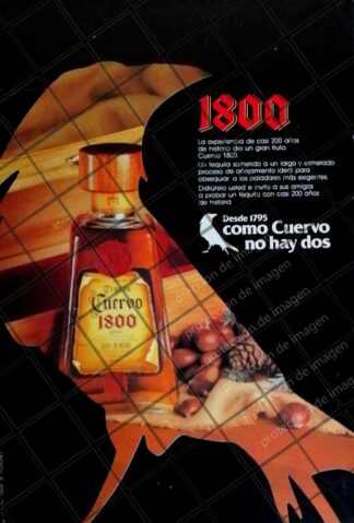 CARTEL PUBLICITARIO RETRO. TEQUILA CUERVO 1800 /1975