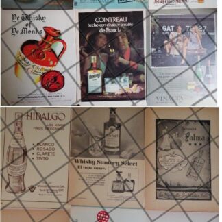 12 CARTELES RETRO. VINOS Y LICORES 1940s 80s /623