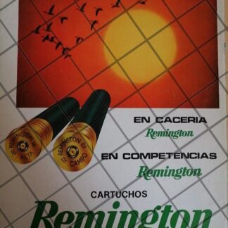 CARTEL PUBLICITARIO RETRO CARTUCHOS REMINGTON 1970s