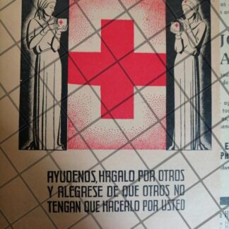 AFICHE ANTIGUO ORIGINAL. CRUZ ROJA 1940s /956