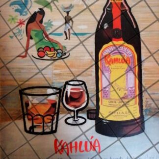CARTEL RETRO ORIGINAL. LICOR DE CAFE. KAHLUA 1960 /620
