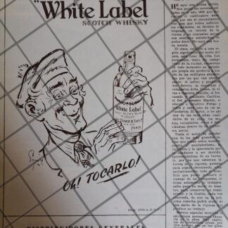 CARTEL RETRO. WHISKY DEWARS WHITE LEBEL 1950