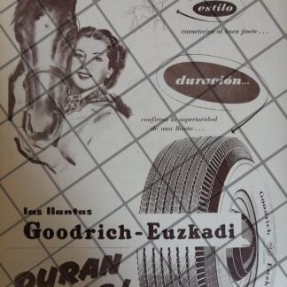 CARTEL PUBLICITARIO ANTIGUO LLANTAS GOODRICH 1951