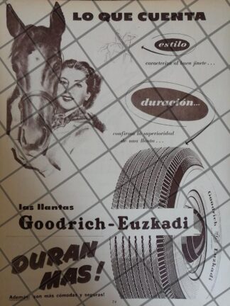 CARTEL PUBLICITARIO ANTIGUO LLANTAS GOODRICH 1951