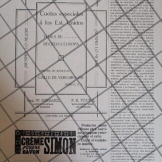 AFICHE ANTIGUO 1910 FERROCARRILES LINEAS NACIONALES