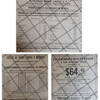 SET DE 4 AFICHES PUBLICITARIOS DE FERROCARRILES 1910-1911