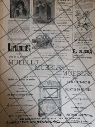 CARTEL PUBLICITARIO ANTIGUO DEL SIGLO 19 -1899 /943