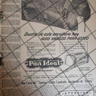 CARTEL ANTIGUO ORIGINAL PAN IDEAL 1947 /RARO