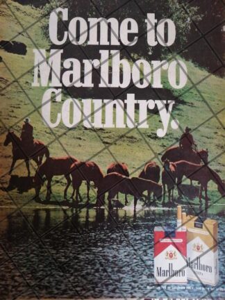 CARTEL RETRO, CIGARROS, VENGA AL MUNDO MARLBORO 1970