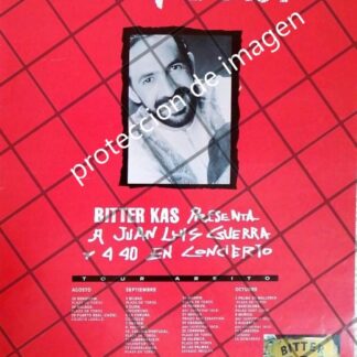 CARTEL RETRO KAS Y JUAN LUIS GUERRA EN CONCIERTO 1993 ESPAÑA