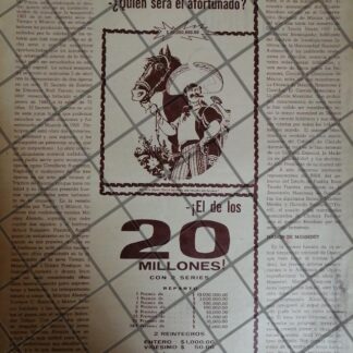 AFICHE RETRO ORIGINAL LOTERIA NACIONAL 1963 /178