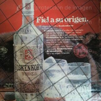 CARTEL PUBLICIDAD ANTIGUA VODKA KOSKENKORVA 1970s -618 RARO
