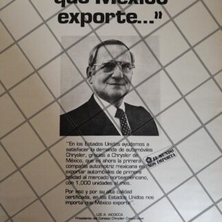 CARTEL RETRO ORIGINAL. LEE. A. IACOCCA, CRYSLER DE MEXICO /941