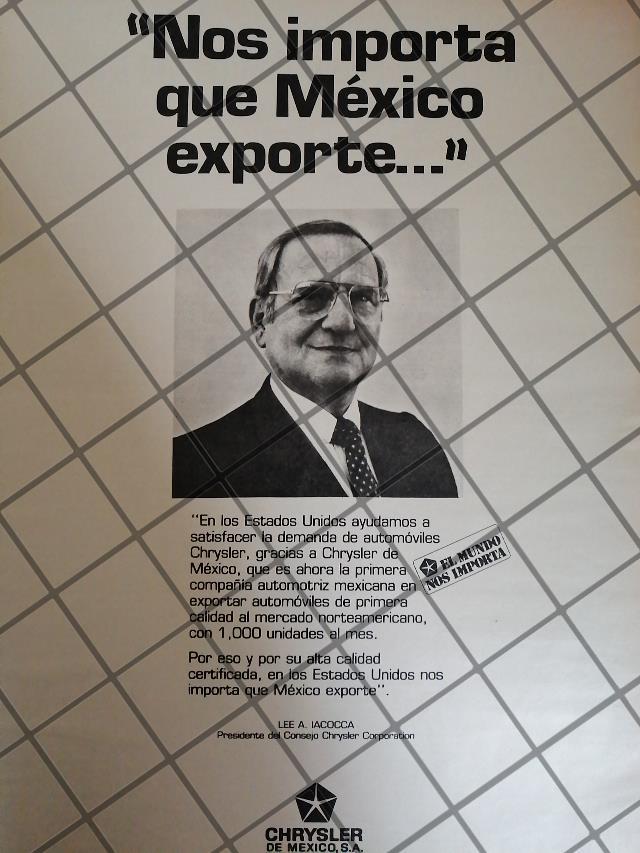 CARTEL RETRO ORIGINAL. LEE. A. IACOCCA, CRYSLER DE MEXICO /941