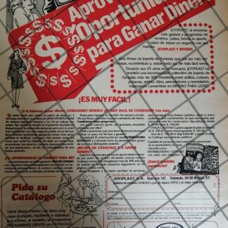 CARTEL RETRO ORIGINAL. FABRICA JOYIPLAST S.A 1984 /940