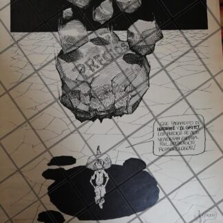 CARTEL CARICATURA RETRO DE JESUS CASTRUITA 1984 /INFLACION