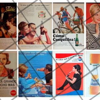 8 CARTELES ANTIGUOS REFRESCOS VARIOS AÑOS 40s-70s /319