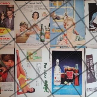 8 CARTELES ANTIGUOS REFRESCOS VARIOS AÑOS 40s-70s /316