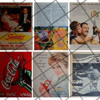 6 CARTELES ANTIGUOS REFRESCOS VARIOS AÑOS 50s-80s /313