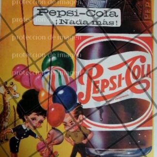 CARTEL VINTAGE ORIGINAL PEPSI 1962 MUY RARO