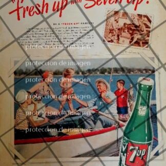 CARTEL VINTAGE ORIGINAL REFRESCOS 7UP 1950