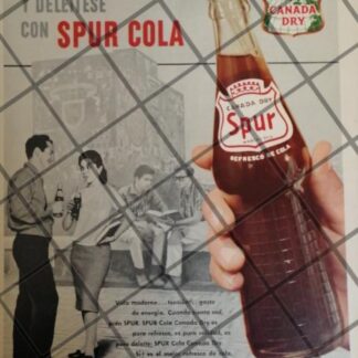 CARTEL VINTAGE ORIGINAL REFRESCOS SPUR BIBLIOTECA UNAM 1960