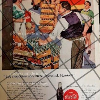 AFICHE ANTIGUO ORIGINAL COCA COLA DIBUJO DE ROBERT MOORE /R3