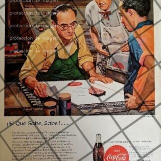 CARTEL ANTIGUO ORIGINAL COCA COLA 1950s DIBUJO DE ROBERT MOORE