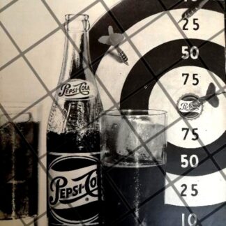 AFICHE PUBLICITARIO RETRO ORIGINAL PEPSI (EN EL BLANCO) 1960