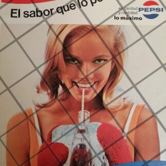 AFICHE PUBLICITARIO RETRO ORIGINAL PEPSI COLA 1967 /261