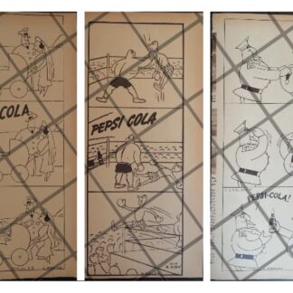 3 AFICHES ANTIGUOS PEPSI COLA 1936 DIBUJOS DE OTTO SOGLOW