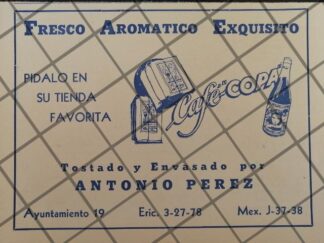RARISIMO CARTEL ANTIGUO ORIGINAL REFRESCOS CAFE COLA 1930s