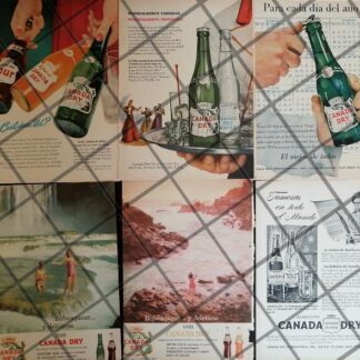 6 CARTELES ANTIGUOS REFRESCOS CANADA DRY 1950s /340