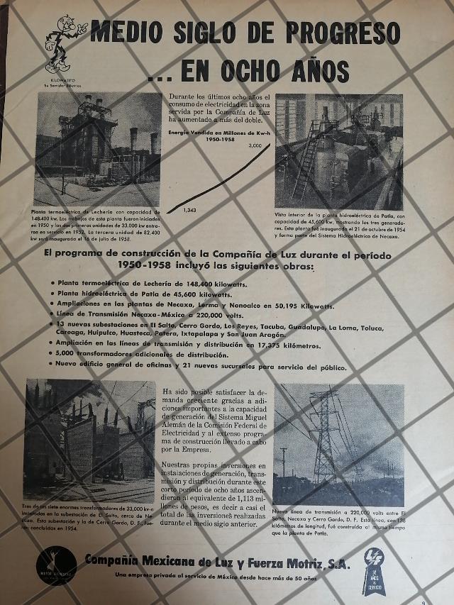CARTEL ANTIGUO LUZ Y FUERZA MOTRIZ S.A 1950s 1097
