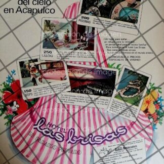 AFICHE ANTIGUO HOTEL LAS BRISAS D.F 1960s 1092