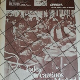 CARTEL PUBLICITARIO RETRO AEROLINEA IBERIA 1970 1085