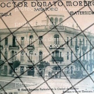 CARTEL ANTIGUO CLINICA DEL DR. DONATO MORENO 1936
