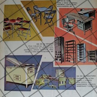 CARTEL PUBLICITARIO RETRO MUEBLES METALICOS I.G.A 1964 1079