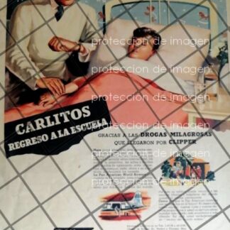 CARTEL ANTIGUO AEROLINEA PANAMERICAN 1950s 1075