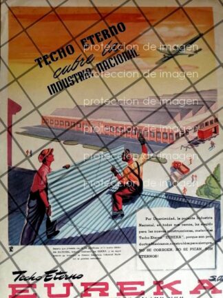 CARTEL ANTIGUO TECHO ETERNO EUREKA 1950s 1076