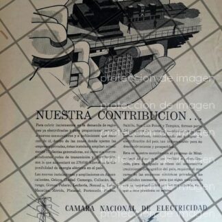 CARTEL ANTIGUO CAMARA NACIONAL DE ELECTRICIDAD 1958 1069