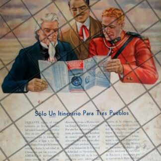 CARTEL ANTIGUO ORIGINAL AEROLINEA AMERICAN AIRLINES 1950s 1067
