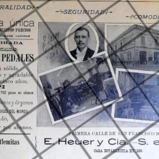 CARTEL ANTIGUO ORIGINAL PIANOS HEUER Y CIA. 1895