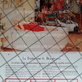 CARTEL ANTIGUO CON KIM NOVAK 1960 COLCHONES SIMMONS