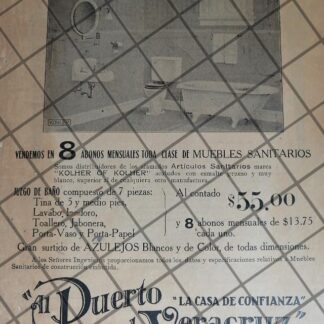 CARTEL ANTIGUO TIENDA AL PUERTO DE VERACRUZ 1927 1057