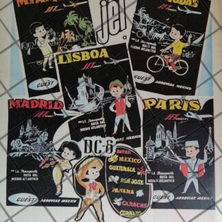 CARTEL PUBLICITARIO RETRO AEROLINEAS GUEST 1961/ 1049
